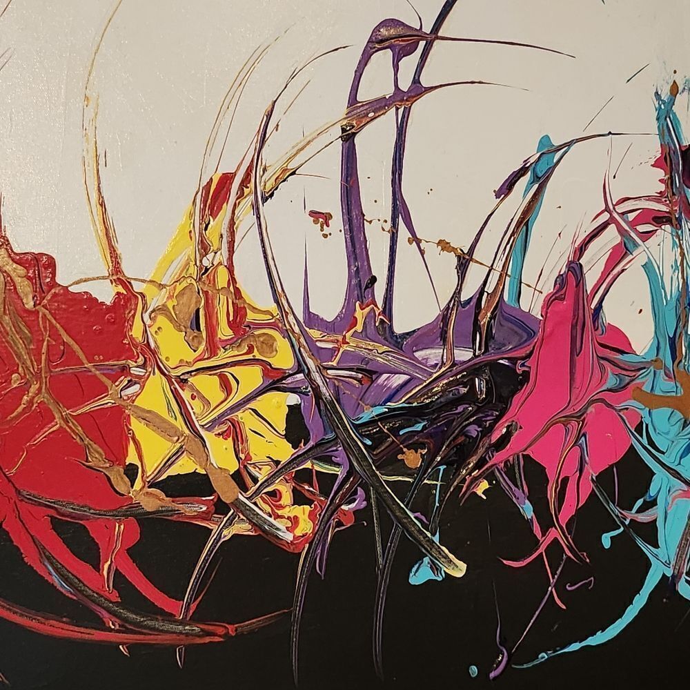 Abstract Multicolor Canvas Art - Picture 3 of 4